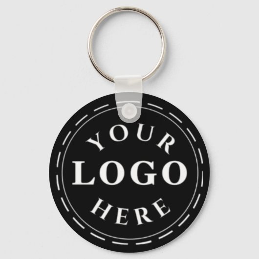 Solide zwarte Logo Sleutelhanger met QR-code (Voorkant)