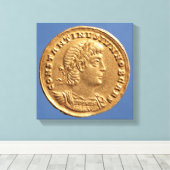 Solidus of Constantine II Caesar cuirassed Canvas Afdruk (Insitu (Houten vloer))