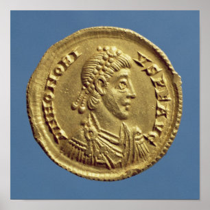 Solidus of Honorius drapes, uitgelijnd Poster