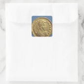 Solidus of Honorius drapes, uitgelijnd Vierkante Sticker (Tas)