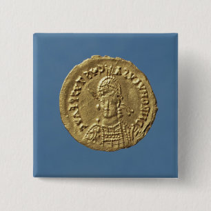Solidus van Romulus Augustulus Vierkante Button 5,1 Cm