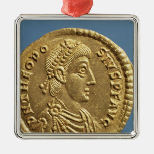 Solidus van Theodosius I de Grote gedraaid Metalen Ornament