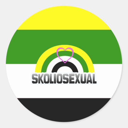 SOLIOSEXUELE REGENBOOG RONDE STICKER (Voorkant)