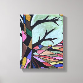 SOLITAIRE BOOM IN HET MAANLICHT CANVAS AFDRUK