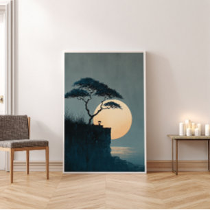 Solitaire boomklif Zen Wall Art - Minimalistisch D Perfect Poster