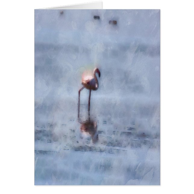 Solitaire flamingo-Waterverf (Voorkant)