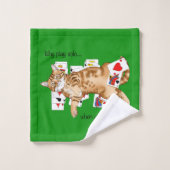 Solitaire Game Kaarten Cat Bad Handdoek (Wasdoekje)