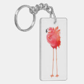 Solitaire roze Flamingo Bird Sleutelhanger (Voorkant Links)