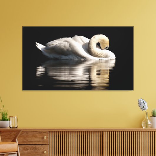 Solitary Swan Canvas Afdruk (Insitu (Woonkamer))