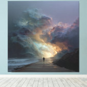 Solitary Walker Storm Cloud Gateway Canvas Afdruk (Insitu (Houten vloer))