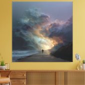 Solitary Walker Storm Cloud Gateway Canvas Afdruk (Insitu (Woonkamer))