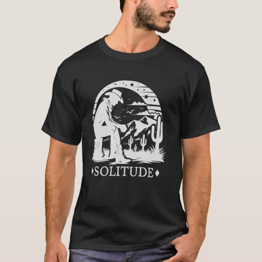 Solitude Cowboy, T-shirt graphique Désert Occident (Devant)