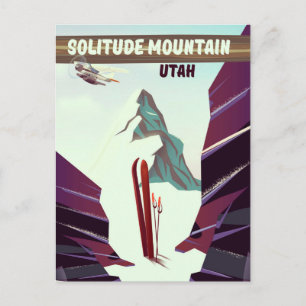Solitude Mountain Utah vintage reisposter. Briefkaart