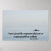 Solitude Thoreau Quote Ocean Kayaking Blue Poster (Voorkant)