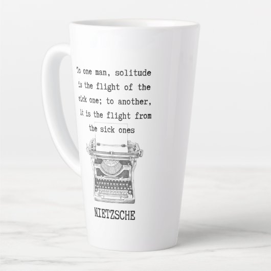 SOLITUDE zwart-wit citaat Nietzsche Latte Mok (Linkerhoek)