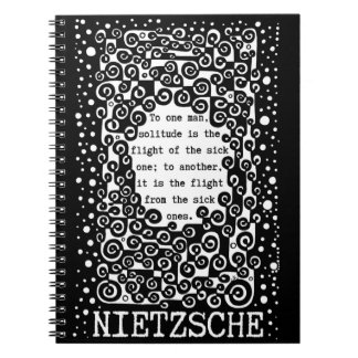 SOLITUDE zwart-wit citaat Nietzsche Notitieboek