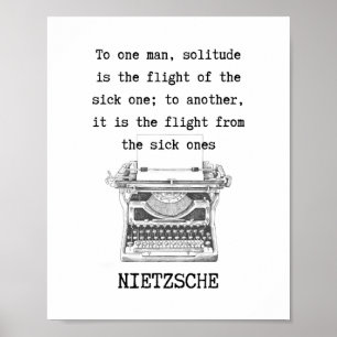 SOLITUDE zwart-wit citaat Nietzsche Poster