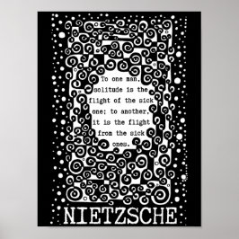 SOLITUDE zwart-wit citaat Nietzsche Poster