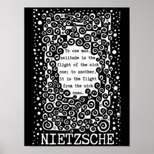 SOLITUDE zwart-wit citaat Nietzsche Poster