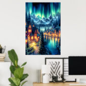 Solitudes Haven: Een Cabin Retraite Poster (Thuiskantoor)