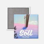 Söll, Oostenrijk Ski-reisposter Magneet (Voorkant / Achterkant)