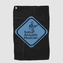 Solo Aoustic Musician Golf Towel Blue
