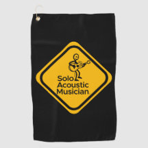Solo Aoustic Musician Golf Towel Yellow Logo