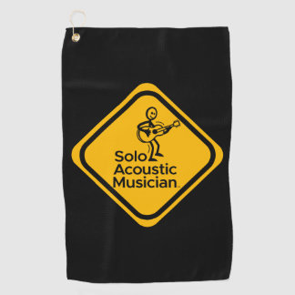 Solo Aoustic Musician Golf Towel Yellow Logo Golfhanddoek