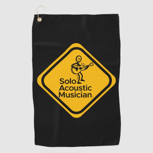 Solo Musicien Acoustique Golf Serviette jaune Logo (Devant)