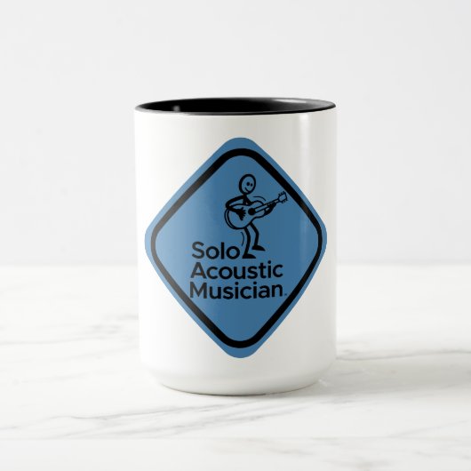 Solo Musicien Acoustique Mug Blue (Centre)