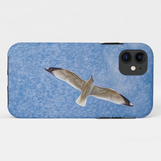 Solo Seagull in de lucht Case-Mate iPhone Case (Achterkant (horizontaal))