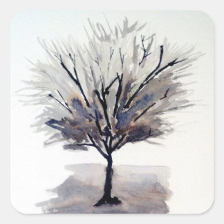 Solo Tree in monochrome Stickers