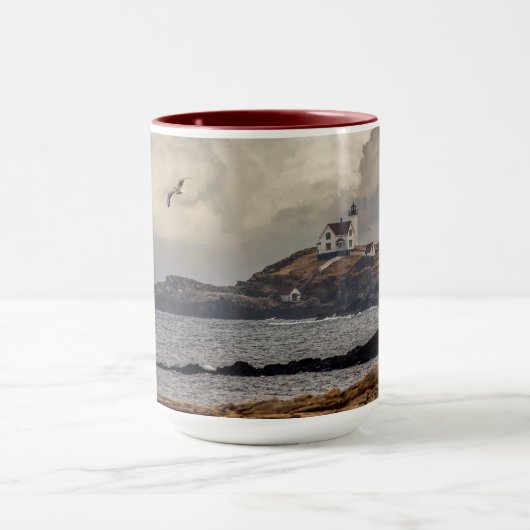 Solo vliegen bij Nubble Lighthouse Mok (Midden)