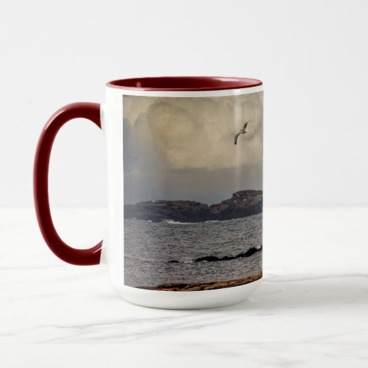 Solo vliegen bij Nubble Lighthouse Mok (Links)