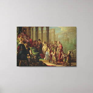 Solomon en de koningin van Sheba, of Esther voor A Canvas Afdruk