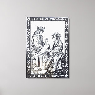 Solomon en Marcoul, illustratie van Canvas Afdruk