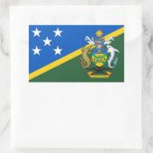 Solomon Islander Flag & wapenschild Rechthoekige Sticker (Tas)