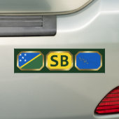 Solomon Islands Flag Map Code Bumper Sticker (En voiture)