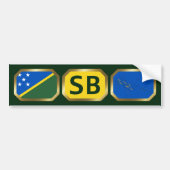 Solomon Islands Flag Map Code Bumper Sticker (Devant)