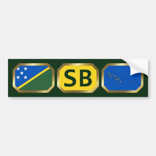 Solomon Islands Flag Map Code Bumper Sticker (Devant)
