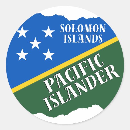 Solomon Islands Pacific Islander Ronde Sticker (Voorkant)