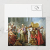 Solomon voor de ark van het convenant, 1747 briefkaart (Voorkant / Achterkant)