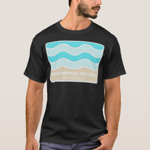 Solomons Island Maryland Crashing Wave op een MD S T-shirt