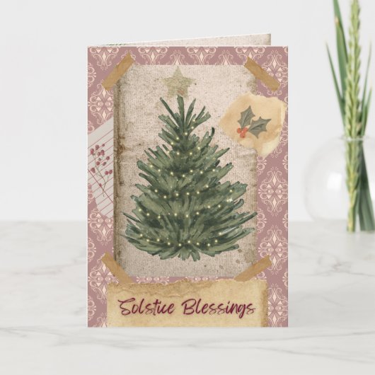 Solstice Blessings Holiday Kaart (Voorkant)