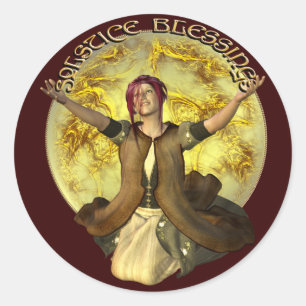Solstice Blessings Ronde Sticker