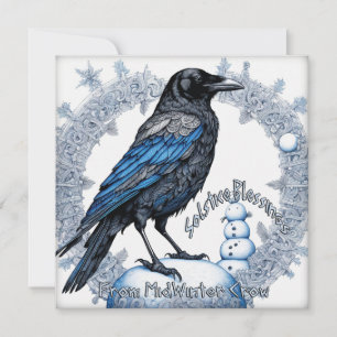 Solstice Blessings, van Midwinter Crow. Feestdagenkaart