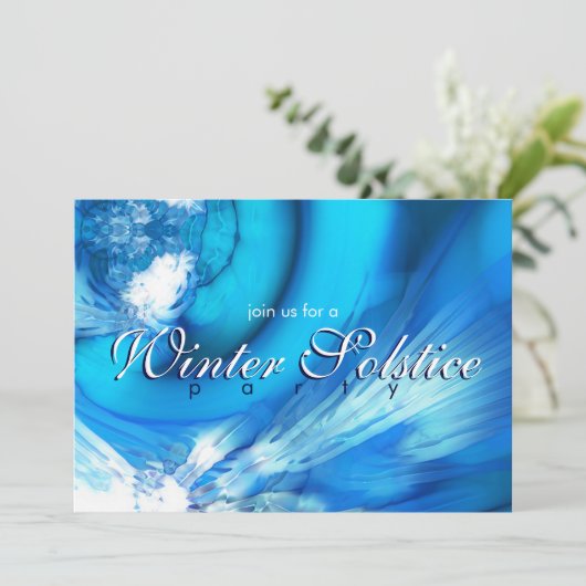 Solstice Bleu Invitation Abstraite (Debout devant)