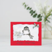 Solstice Chickadee Briefkaart (Staand voorkant)