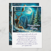 Solstice Deer d'hiver en neige Carte de Bénédictio (Devant / Derrière)