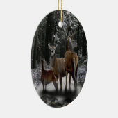 Solstice Deer Family Keramisch Ornament (Rechts)